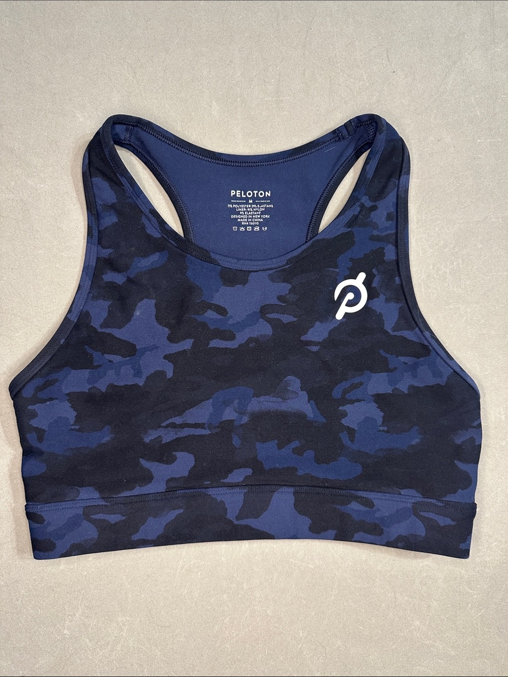 Peloton Navy Camo Racerback Sports Bra M
